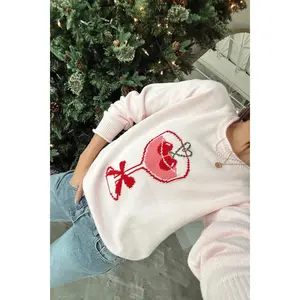 Eve Light Pink Cherry Martini Sweater