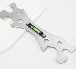 Stainless Steel Shower Installation Wrench, Multi-Functional Hexagonal Level with Curved Foot Ruler,Rust-Proof Plumber's Tool for Home Bathroom,Bathroom Installation Tool,Ergonomic Tool Design,Durable Construction,Cycling,Outdoor,Plumbing and Repair