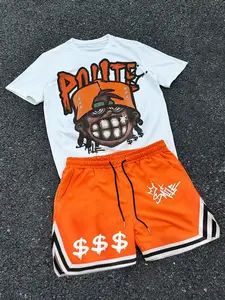 Men's Letter Print T-Shirt, Comfortable Drawstring Waist Shorts, Casual Summer Daily Wear, Perfect Gift for Fashion Forward Men