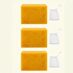 Lemon Ginger Soap Bar — Facial and body cleanser, antibacterial protection, deep cleansing, exfoliation, nourishment, brightens skin tone, suitable for all skin types, easy-to-use formula