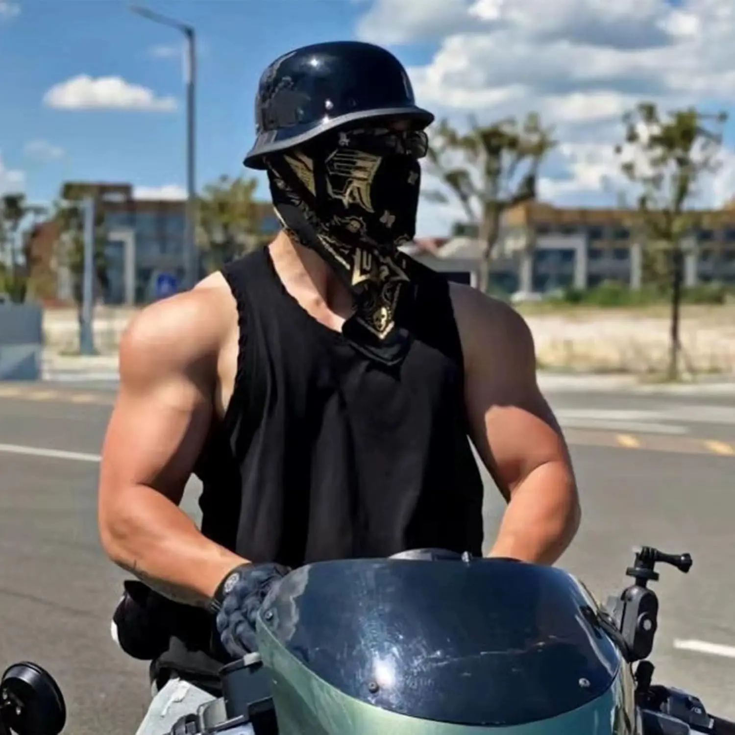 german tanker style motorcycle helmet Vintage Half Helmet, DOT Approved Adult Men Women Retro Open Face Helmet, with Adjustable Quick Release Buckle, for Bicycle Cruiser Scooter, M~XXL 57~64cm : Automotive DETAILS * Meets And Exceeds D.O.T D.O.T. German- Dull Black XS