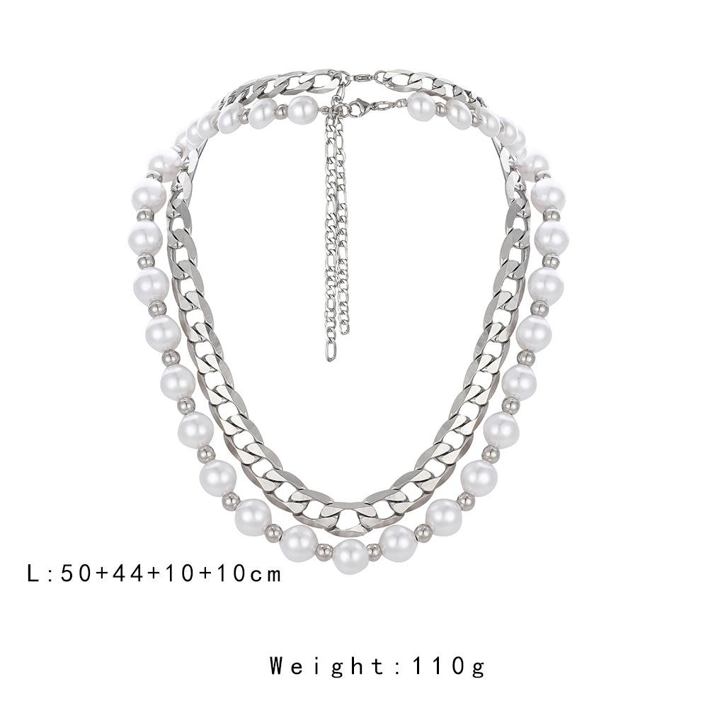 Stylish Stainless Steel Pearl Necklace