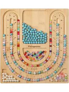 Petoysoso Jewelry Beading Board for Bracelet Making Bamboo Bead Panel DIY Crafting Tool