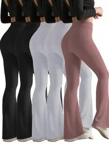 5-Pack High-Elastic Micro Flare Pants, Tummy Control Yoga Pants, Slimming & Concealing, Casual All-Season Long Pants for Daily Wear