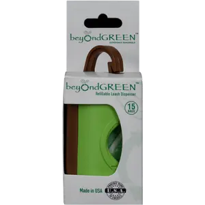 BeyondGREEN Recycled-Plastic Leash Dispenser with 15 Bags for Dog Waste - Easy Access, Durable, Unscented, FSC-Certified Packaging
