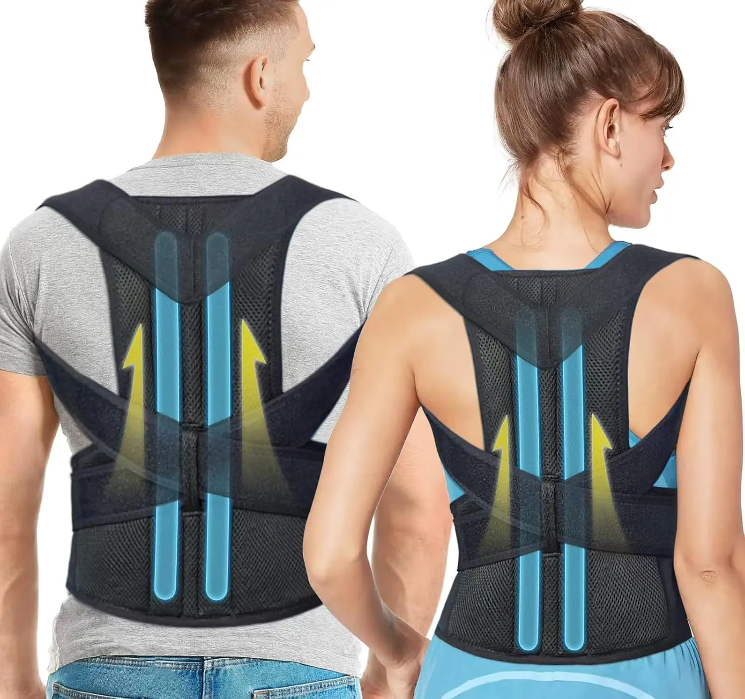 Postural Back Brace Posture Corrector for Men & Women, Stretchy Supportive Lumbar, Neck & Shoulder Supports, Back Pain Relief (Large, Pack of 1), Postural Back, Neck & Shoulder Supports, Stretchy Supportive Back, Neck & Shoulder Supports