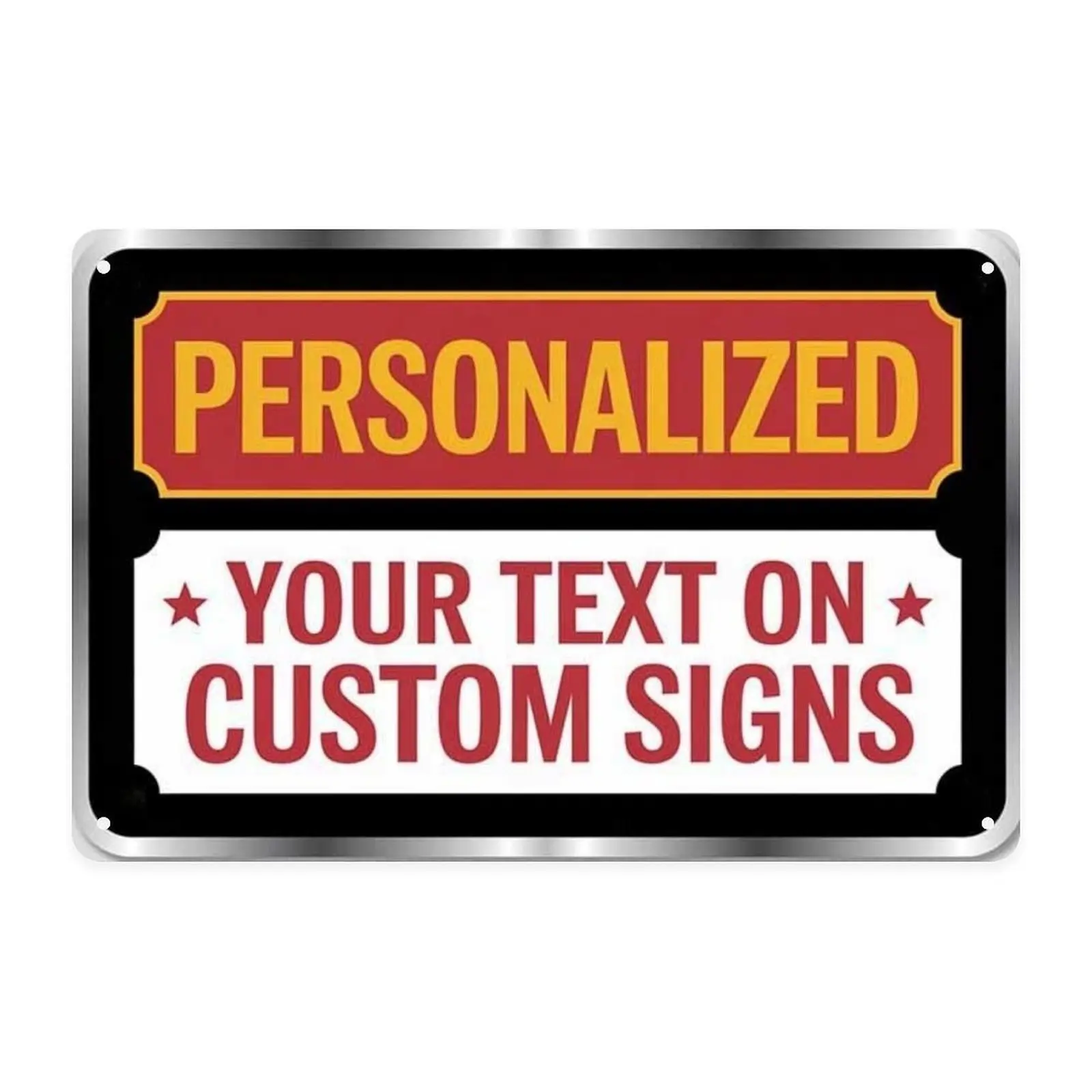 Personalized Custom Text Tin Sign, Vintage Retro Metal Sign Print Aesthetic Room Decoration for Home Bedroom Kitchen Bar Coffee Shop Bathroom Indoor Outdoor Wall Decor, 8 X 12 IN