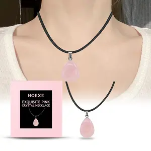 Exquisite Rose Quartz Necklace, Light Luxury, Niche INS Minimalist Style, Everyday Versatile Clavicle Chain, Gentle and Elegant