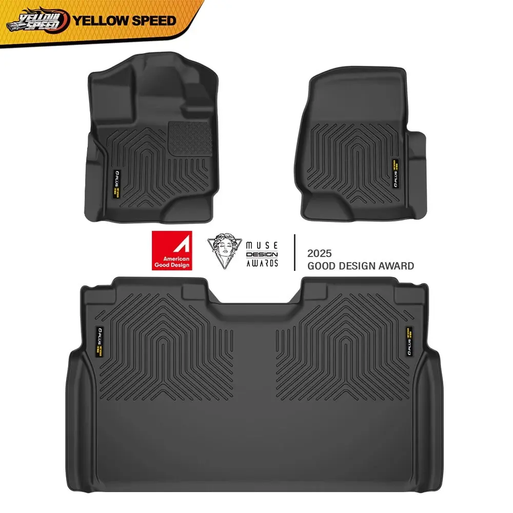 ALLGOOD TPE Floor Mats All-Weather Liners Compatible with Ford F150, F250-F550 Super Duty, Escape & C-Max (1999-2026) - Heavy Duty 3D Ford Accessories Black Waterproof Non-Slip, Floor Mats For Trucks, Car Accessory, Car Foot Mats
