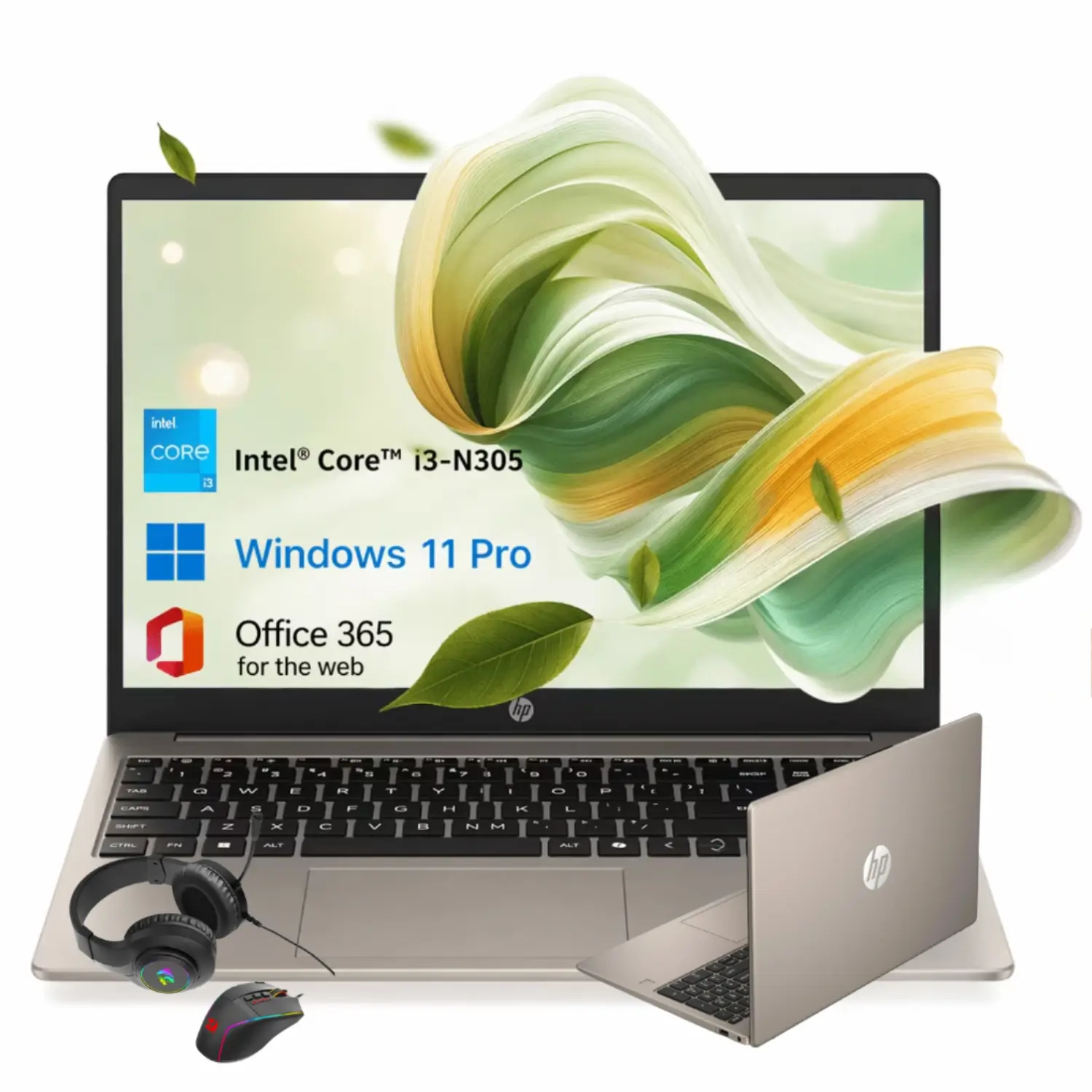 HP 15.6 Inch FHD Touchscreen Laptop | Intel Core i3‑N305, Up To 32GB RAM, 512GB SSD, Intel UHD Graphics, Windows 11 Pro, Student Business Laptop, Wi‑Fi 6 Bluetooth 5.3, Bundle Accessories