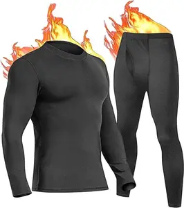 Long Johns Thermal Underwear Set for Men Thermal Base Layer Cold Weather - Ultra-Soft Base layers for Men, Cold Weather gear, Thermal Wear, Winter Workout Gear, Men's thermal top & bottom, Thermal Compression, Mens Underwear, for Running, Skiing etc