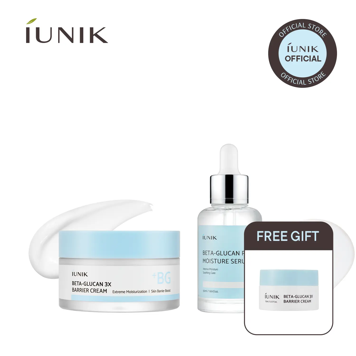 [IUNIK Official] Beta Glucan Barrier Recovery Duo | Beta Glucan Serum & 3x Barrier Cream | summervibes