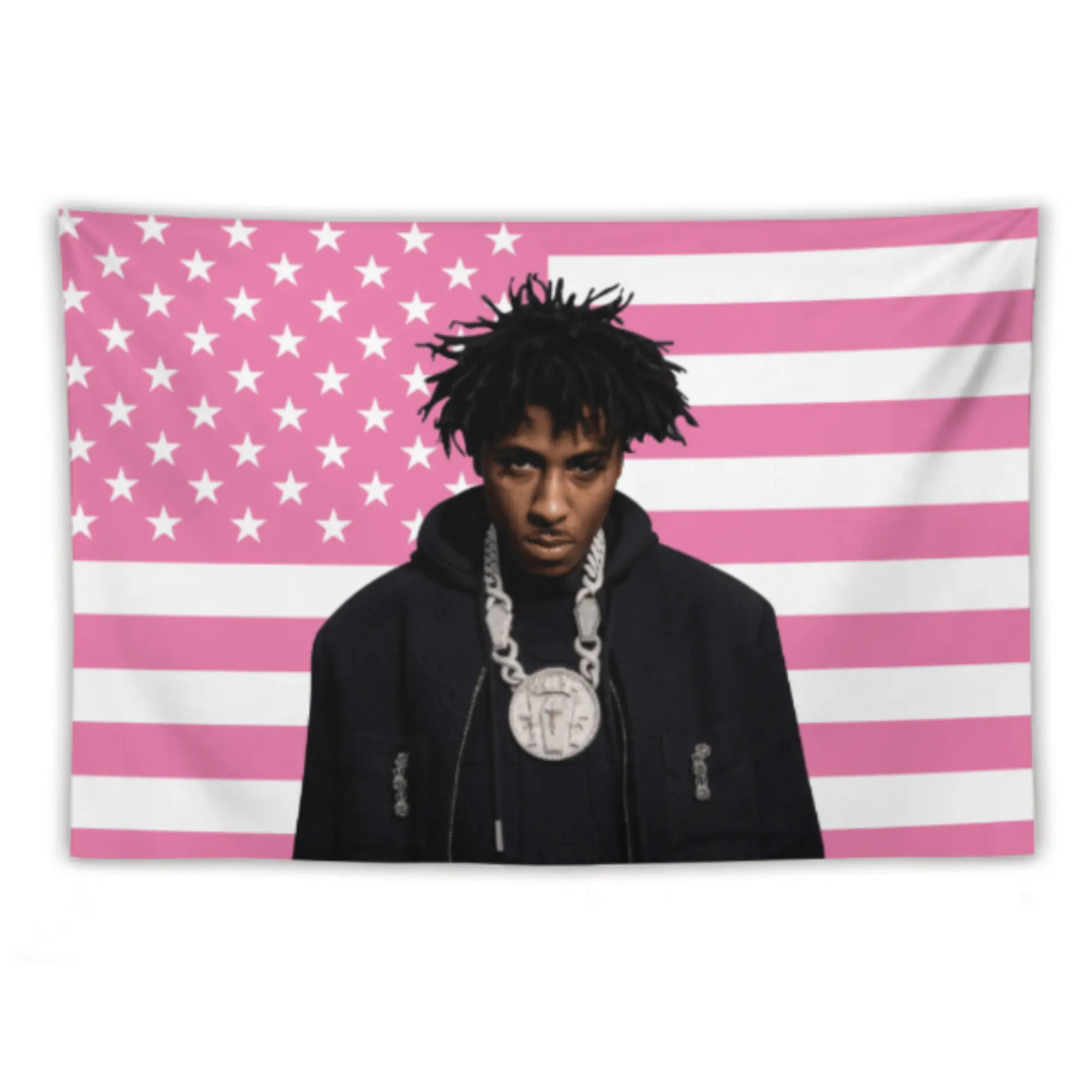 US Flag Themed Tapestry YoungBoy Never Broke Again Flag 3x5FT Wall Tapestry for College Dorm Boys Girls Bedroom