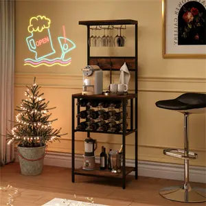 Freestanding Wine Rack with Glass Racks