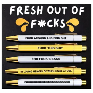 Funny Ballpoint Pens with Gag Quotes, 5-Pack Retractable Ink Pens, Humorous Stationery for Adults, Perfect Gift for Office Use, Unique Pens, Writing Pens