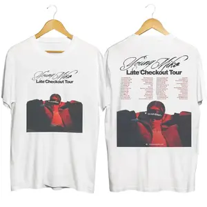 Young Late Checkout Tour 2026 Miko shirt,Latin Trap Reggaeton Artist Graphic Tee, Aesthetic Red Tone Photo Front Print + Back Tour Dates Shirt, Urban Music Fans Cotton Tee for Men Women Streetwear USA Style