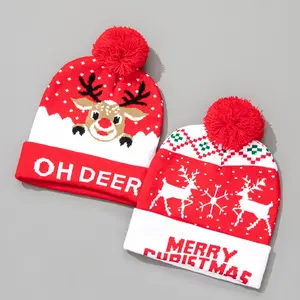 Christmas Hat Snowman Winter Warm Color Knitted Cap Christmas Gift For New Year Xmas Party Decor Men Women Warm Hats