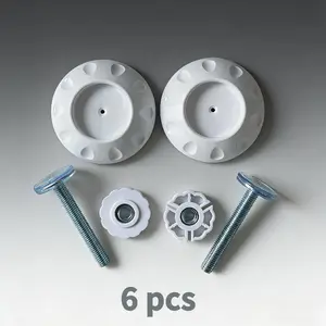 6-Pack heavy-duty white plastic pet safety door barrier, non-punching installation, adjustable dog door stairs, easy to move and store, ABS door extensions for home security and pet management