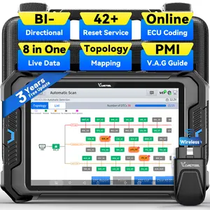 VDIAGTOOL VD80BT Auto Full System Diagnostic Tool, 8 In Touch Screen, Bi-Directional ECU Coding, OBD2 Scanner, Voltage Monitor, 42+ Reset Services, Transmission Diagnostics, Full System Diagnostics