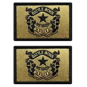 Nevada State Battle Born Tactical Hook Patch [3.0 X 2.0 inch- NV3] 2 Piece, for Jackets, Vests, Hats, Back Packs, Tactical Gears.