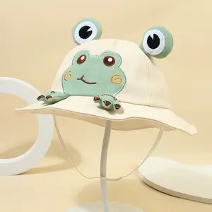 One Youngsters's 2-4Y Outdoor Cute Embroidered Frog Pattern Fisherman Hat