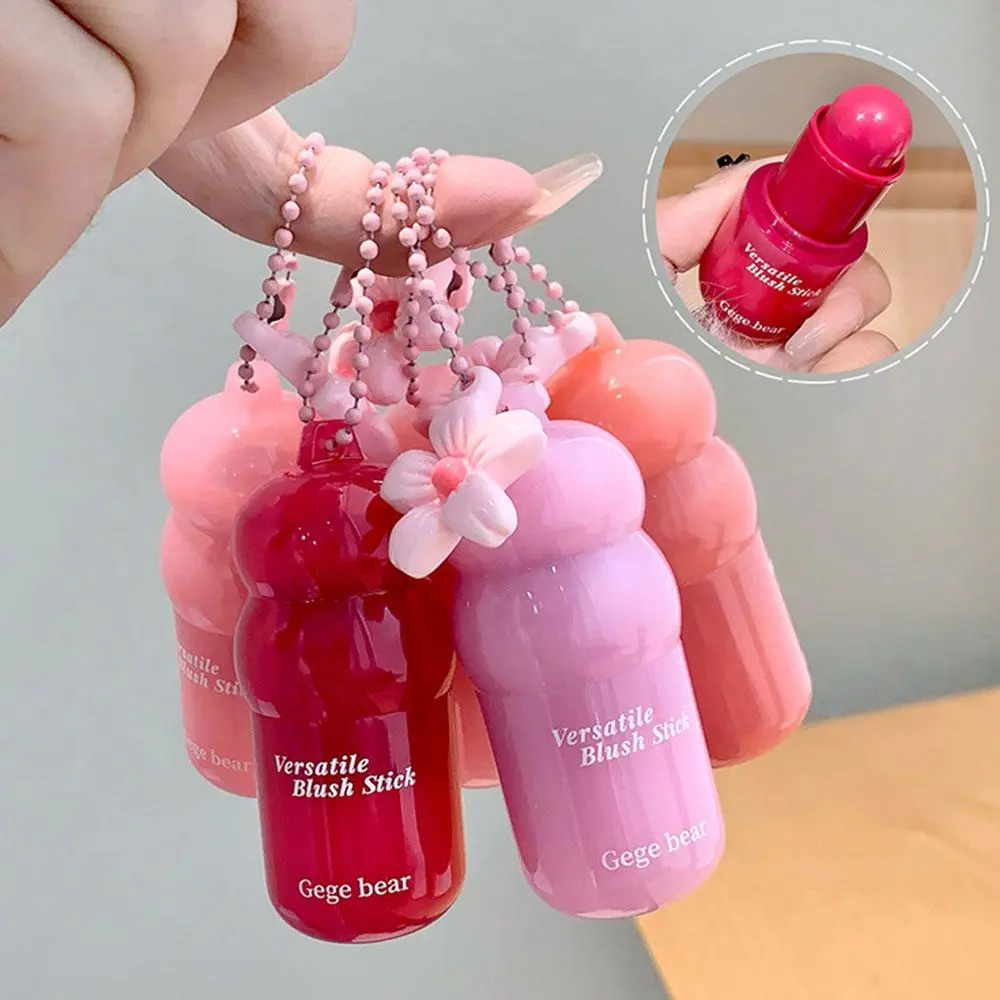 2 in 1 Lip Cheek Multifunctional Blusher Stick Waterproof and Long-lasting Water Gloss Blush Peach Blusher Rouge for Face Makeup