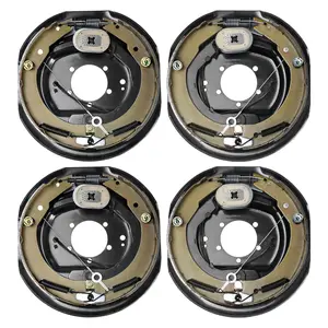 VEVOR Electric Trailer Brake Assembly, 12" x 2", 2 Pairs Self-Adjusting Electric Brakes Kit for 7000 lbs Axle, 5-Hole Mounting, Backing Plates for Braking System Part Replacement (2 Right + 2 Left)