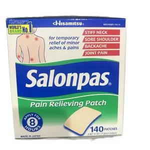 Hisamitsu Salonpas Pain Relieving Patch 140 Patches for Stiff Neck Sore Shoulder Backache & Joint Pain Relief 2.83"x1.81" Made in Japan