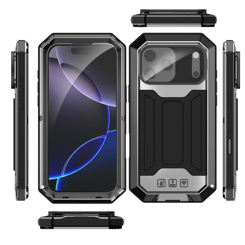 Compatible with iPhone 17 Pro Max/ 16/15/14/13 shockproof metal invisible stand phone case-hn227-3