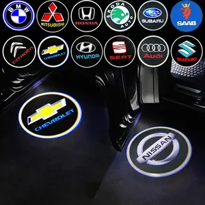 1/2/4Pcs Wireless Car Door Led Logo Laser Projector LED Welcome Light Ghost Shadow Light for BMW Audi Mercedes-Benz Volkswagen Toyota Land Rover Alfa Honda Peugeot Buick Fiat Ford Jaguar Cadillac Lexus Renault Suzuki Mazda Opel Kia Nissan MINI Saab Volvo