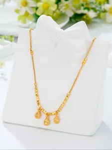 1pc Elegant 24K Golden-Plated Water Drop Pendant Necklace for Women - Classic Style, Ideal for Daily Wear & Parties, Perfect Mother'S Day Gift, Versatile Accessory for Weddings & Formal Events, Party Accessory|Elegant Necklace|Durable Chain, Necklace