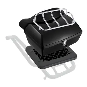 VEVOR Motorcycle Top Case, Summervibes,Summervibes, Universal Durable PP Material Motorbike Tail Box with Reflective Panel, 48L Waterproof Detachable Motorcycle Top Box with Multi-Hole Base, Fit for 99% of Motorcycle Frames