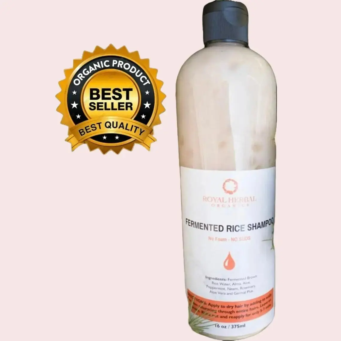 Fermented Rice Hair  Growth Shampoo for Bald Spots & Hard-to-Grow Hair Haircare Aloe Rosemary Peppermint Conditioner Repair Organic