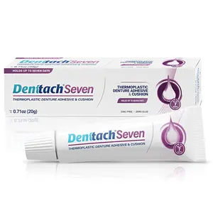 Denttach Seven Denture Adhesive, Thermoplastic Denture Adhesive Up to 7 Days, Extra Strong Waterproof, Secure Denture Grip & Cushion, Refit, Reliner for Upper & Lower Dentures, Comfortable, Zinc Free