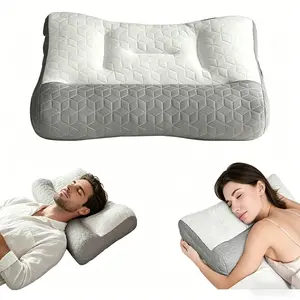 Ergonomic Pillow,Neck Pillow Cervical Pillow for Neck Strain Relief, Neck Pillow for Sleeping,Cervical Contour Neck Support Pillows for Side Back Stomach Sleeper，Deep Sleep Pillow, Soft and Non Collapsing