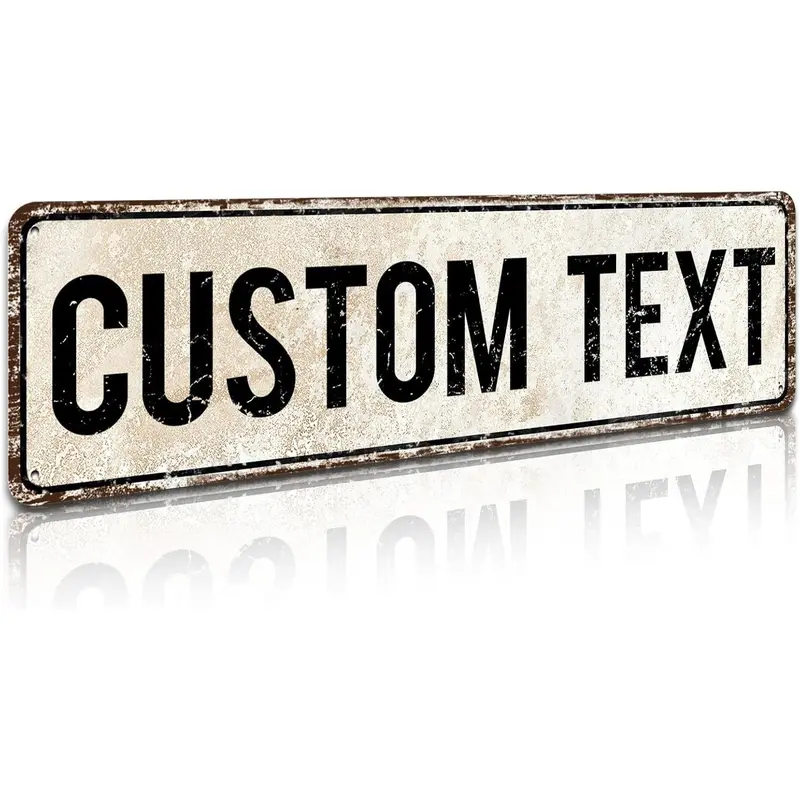 Custom Printed Aluminum Metal Sign (4"x16") - 4-Hole Wall Mount Vintage Plaque Decoration, Aluminum Welcome Plaque, Man Cave Decor Items, Indoor/Outdoor Home Supplies