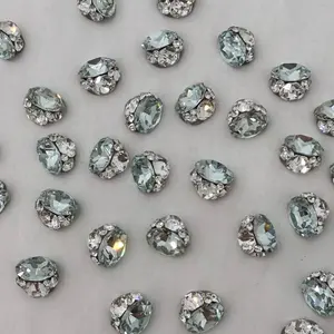 10pcs Light Blue Rhinestone Gems for Nail Art and Jewelry, DIY Craft and Wedding Decoration, Bulk Sparkling Stones for Professionals and Hobbyists