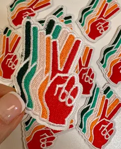 Peace Sign Hand, Colorful patch, Trendy patch, trucker hat patch, Hand peace sign patch, peace sign,DIY patch, patches