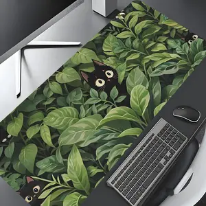 Cat Pattern Mouse Pad, Rectangle Gaming Mouse Pad, Non-slip Rubber Base Mousepad, Desktop Decoration Mouse Mat for Home Office Game Room