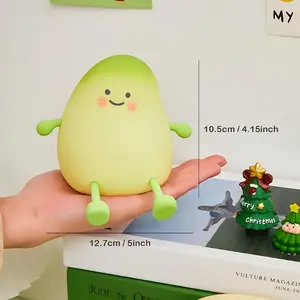 Fruit Theme Mango Dream Silicone Rubber Night Lamp - 1200mAh Lithium Ion Rechargeable, Ultra-Soft, Touch Sensor LED, Dimmable, Cute Countertop Home Decor Bedside Lamp for Kids, Nursery