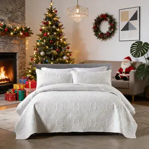 2/3pcs Quilt Set Bedspreads( Include 1 Quilt 1 Or 2 Pillowcases) Lightweight Microfiber Bedspread - Modern Style Coin Pattern Coverlet Soft And Skin-friendly Quilt  Machine Washable For Christmas Gifts And Christmas