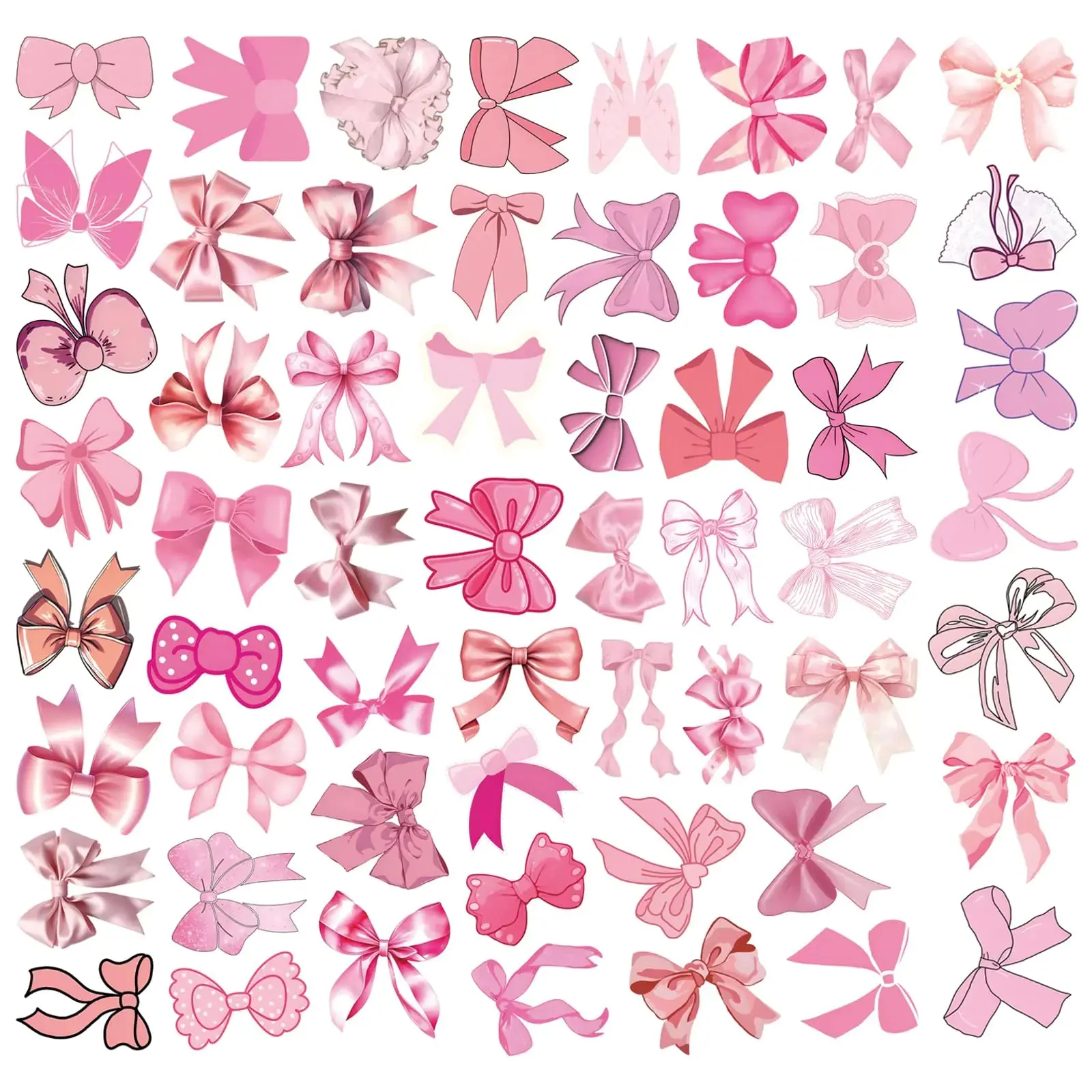 110pcs Pink Coquette Aesthetic Stickers Lovely Pink Girl Stickers Waterproof Pink Bow Stickers Aesthetic Labels Graffiti Decal Coquette Stickers for Water Bottle Room Phone