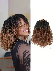Yanky Twist Crochet Hair, Pre-Braided Curly Waves, Mixed Colors, Easy & Voluminous Style, for Daily Use, Party, Photoshoots Twist Wigs, Synthetic Twists Wigs