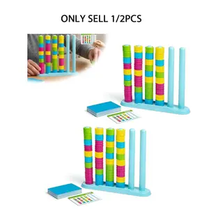 1/2 PCS Stacking & Matching Challenge Game — A Fast-Paced Puzzle Game with Logic Puzzles for Teens & Adults, Featuring Over 60 Logic Challenges — A Competitive Strategy & Speed ​​Game for Game Nights, and a Fun Choice for Family Game Nights