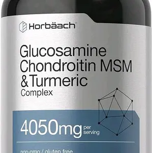 Glucosamine Chondroitin with Turmeric & MSM | 4050 mg | 180 Caplets | Triple Strength Formula | Non-GMO, Gluten Free