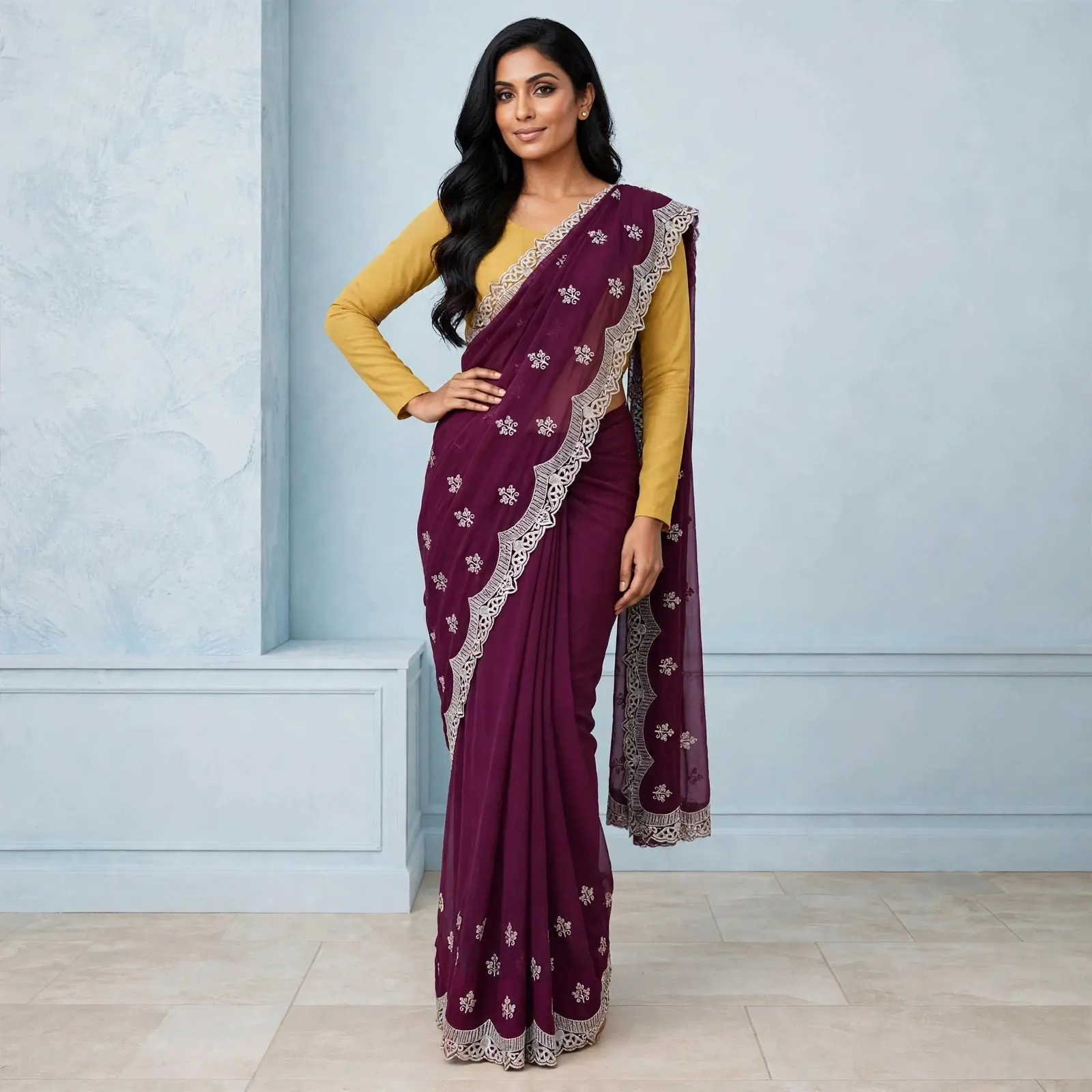 Karigari Embroidered Designs Saree Only