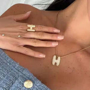 EVRY JEWELS Gold or Silver Plated Women's Adore Me Ring & Necklace 2 Piece Bundle