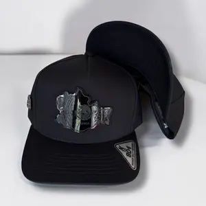 Oaxaca  Mexico Hats Black & Red SnapBack with Logo and Patch, Adjustable Fit