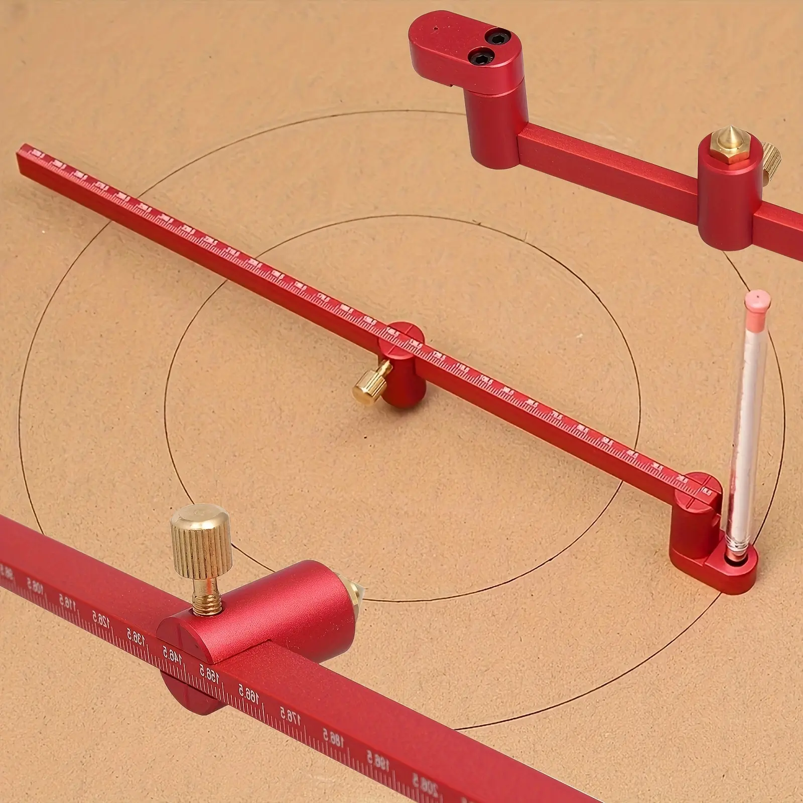 300mm Aluminum Alloy Scribing Circle Ruler for Woodturning - Precise Marking Tool for Bowl, Lathe Work, Great Gift for Woodworking Enthusiasts (summerwins)