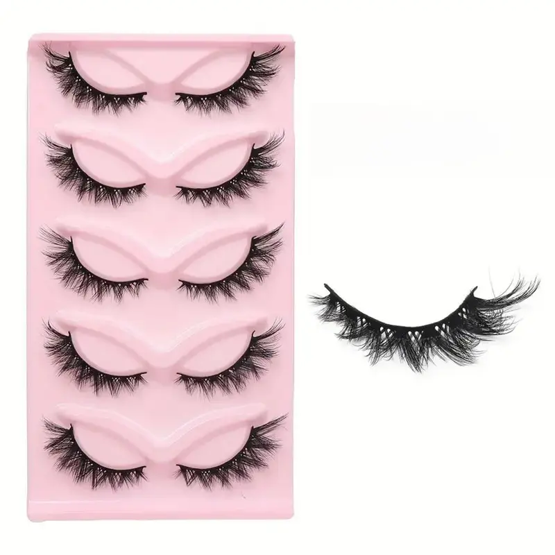 Natural Eye Tail Elongated False Eyelashes, Wispy Cat Eye Look Faux Volume Cluster Lashes for Cosmetic Lash Extensions, Volumized False Eyelashes for Women & Girls Eye Makeup Enhancement, Eyelashes Extension Set, Fake Lashes